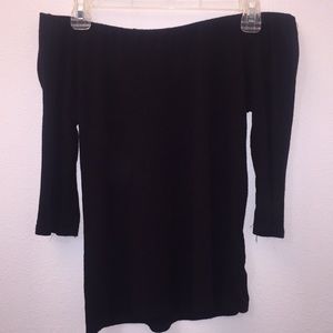 off the shoulder black half sleeve